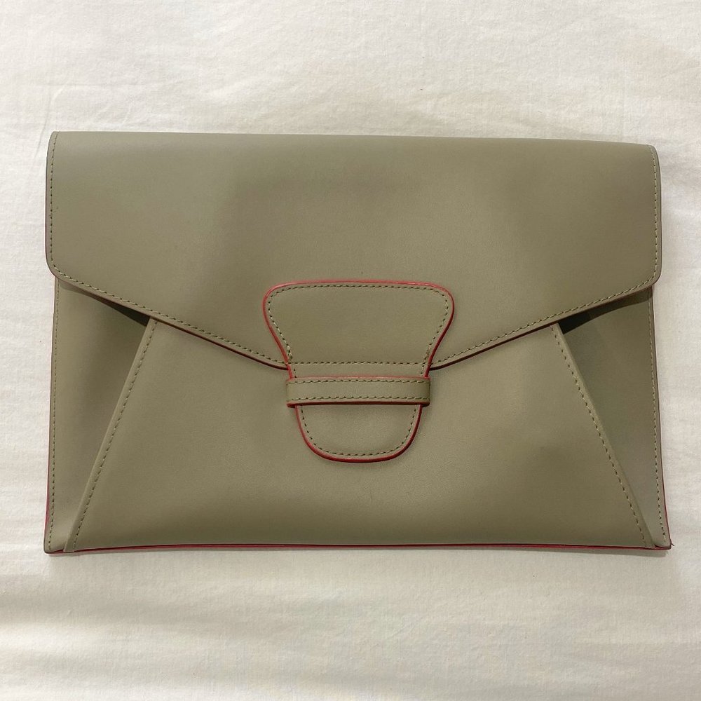 Light Grey Clutch with Pink Detail